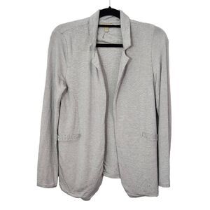 Bordeaux Stripe Knit Blazer Size XS Preppy Gray and White Knit Jacket